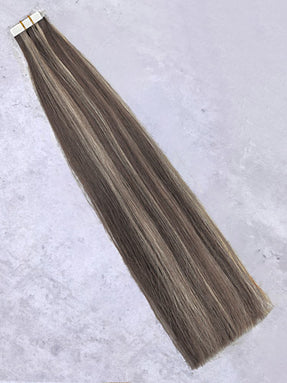 #6/18 Havana Highlighted|Luxury, Russian-Mongolian, Tape Extensions