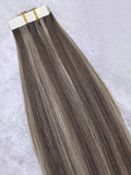 #6/18 Havana Highlighted|Luxury, Russian-Mongolian, Tape Extensions
