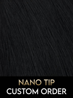 #1 Jet Black - CUSTOM ORDER, 100G of Luxury Russian Remy Human Hair, Nano Tip Hair Extensions