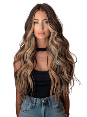 #4/27 Milan Highlighted|Luxury Russian Remy Human Hair, Double Drawn, Tape Extensions