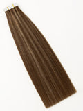 #4/27 Milan Highlighted|Luxury Russian Remy Human Hair, Double Drawn, Tape Extensions