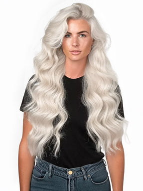 #1001 White Blonde|Luxury Russian Remy Human Hair, Double Drawn, Tape Extensions
