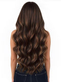 #4/8 Santorini Highlighted|Luxury Russian Remy Human Hair, Double Drawn, Tape Extensions
