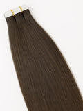 #4 Dark Chocolate Brown|Luxury Russian Remy Human Hair, Double Drawn, Tape Extensions