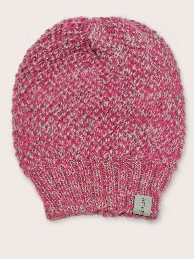 Amayi Alpaca - Beanie Hat Pink & Grey Mix Amayi Alpaca - Beanie Hat Pink & Grey Mix