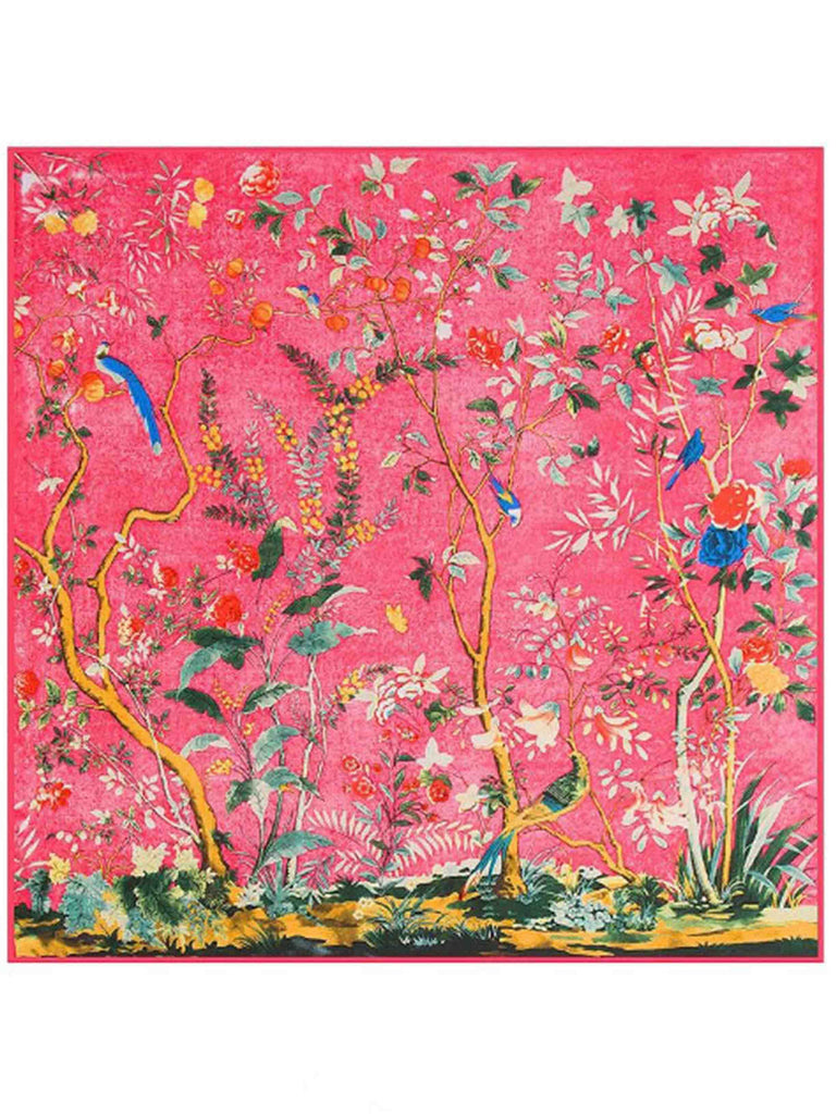 Extra Large Fashion Scarf/Scarves – Deep Pink, Birds & Flowers Print Extra Large Fashion Scarf/Scarves – Deep Pink, Birds & Flowers Print