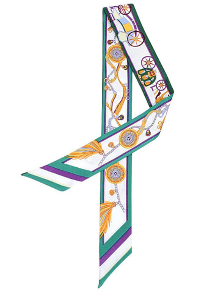 Twilly/Fashion Scarf/Scarves – Light Green and Dark Green, Horse & Carriage Print Twilly/Fashion Scarf/Scarves – Light Green and Dark Green, Horse & Carriage Print