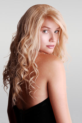 oh dear dolly – Ava Deluxe Human Hair Silk Top Wig, Straight, 16”, #27/613 Mix