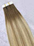 #T4-8/22 Montreal Balayage｜Luxury Russian Remy Human Hair, Double Drawn, Tape Extensions