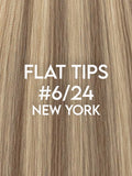 Flat Tip Hair Extensions - CUSTOM ORDER, 2-4 WEEKS SHIPPING, #6/24 New York Highlighted 100G - Luxury Russian Remy Human Hair