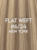 Flat Weft Hair Extensions - CUSTOM ORDER, 2-4 WEEKS SHIPPING, #6/24 New York Highlighted 96G-236G - Luxury Russian Remy Human Hair