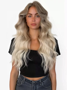 Flat Weft Hair Extensions - CUSTOM ORDER, 2-4 WEEKS SHIPPING, #T8-24/60 Laguna Beach Balayage 96G-236G - Luxury Russian Remy Human Hair